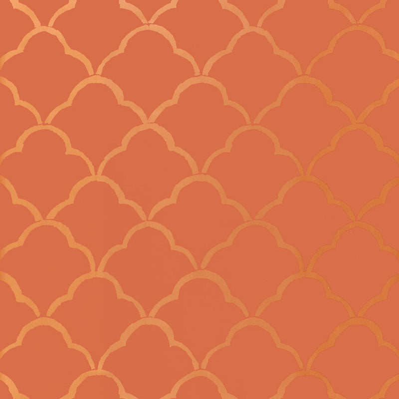 Costa Del Sol wallpaper in cinnabar color - pattern number 5005943 - by Schumacher in the Byzantium collection