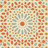 Nasrid Palace Mosaic wallpaper in persimmon color - pattern number 5005962 - by Schumacher in the Byzantium collection