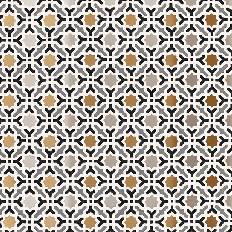 Serallo Mosaic wallpaper in mica color - pattern number 5005971 - by Schumacher in the Byzantium collection
