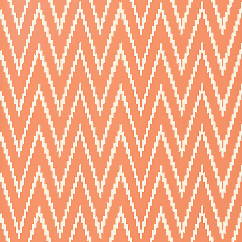 Kasari Ikat wallpaper in terra cotta color - pattern number 5005994 - by Schumacher in the Byzantium collection