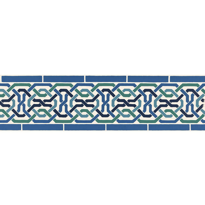 Darro Mosaic Border border in aegean color - pattern number 5006020 - by Schumacher in the Byzantium collection