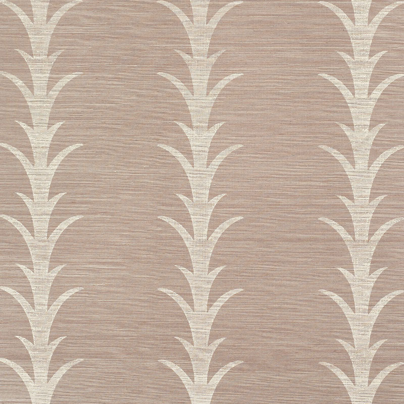 Acanthus Stripe Sisal wallpaper in haze color - pattern number 5006055 - by Schumacher in the Shangri La collection