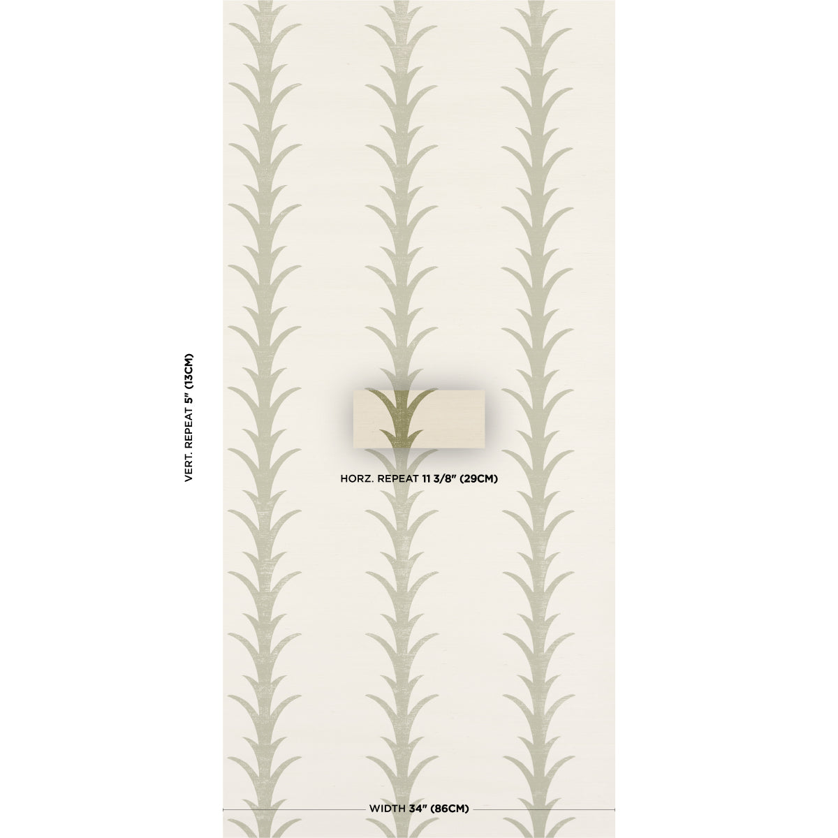Acanthus Stripe Sisal Wallpaper in olive color - pattern number 5006058 - by Schumacher in the Perennial Favorites collection