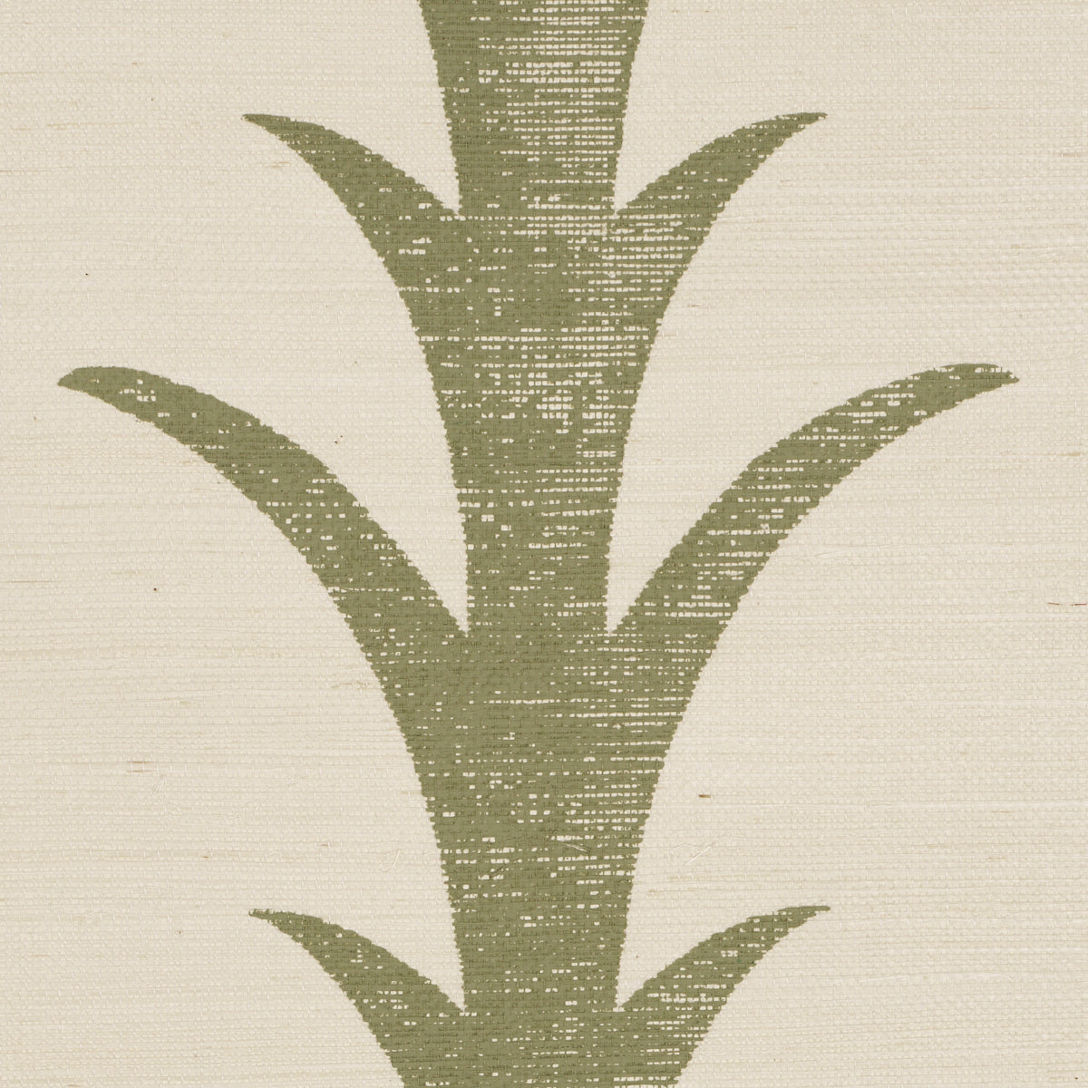 Acanthus Stripe Sisal Wallpaper in olive color - pattern number 5006058 - by Schumacher in the Perennial Favorites collection