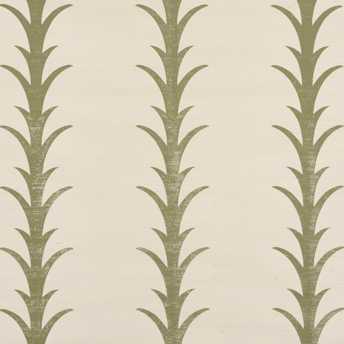 Acanthus Stripe Sisal Wallpaper in olive color - pattern number 5006058 - by Schumacher in the Perennial Favorites collection