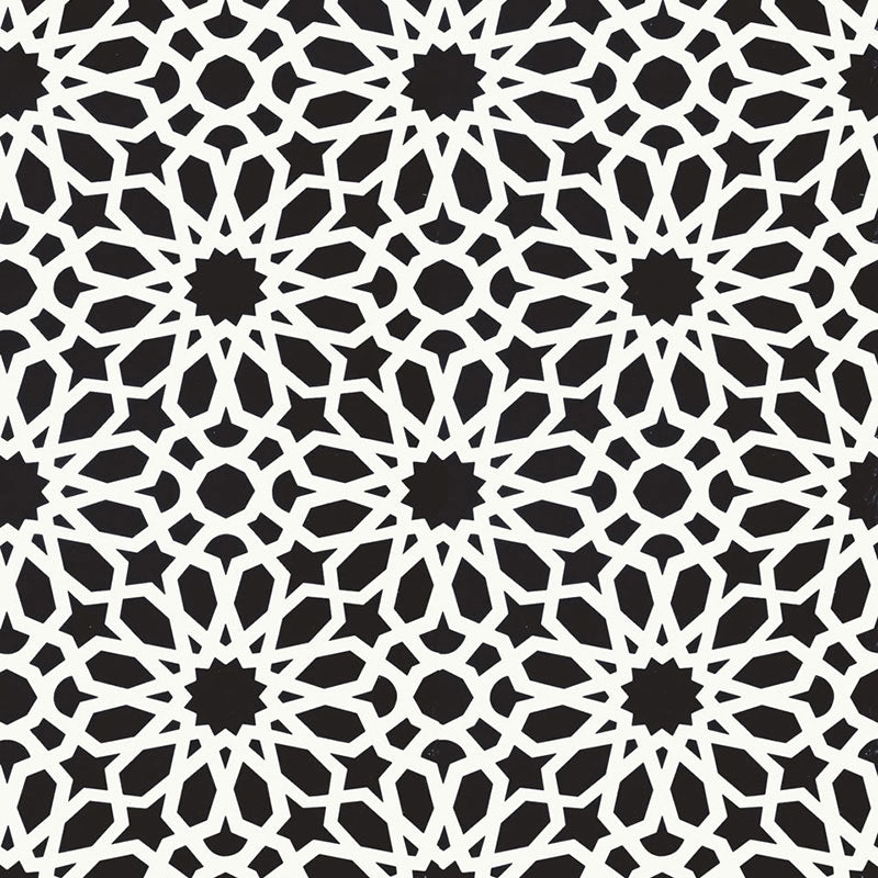 Agadir Screen wallpaper in noir color - pattern number 5006642 - by Schumacher in the Ottoman Chic collection