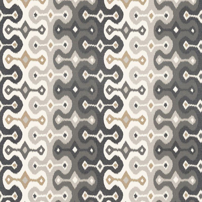 Darya Ikat Sidewall wallpaper in stone color - pattern number 5006650 - by Schumacher in the Martyn Lawrence Bullard Schumacher collection