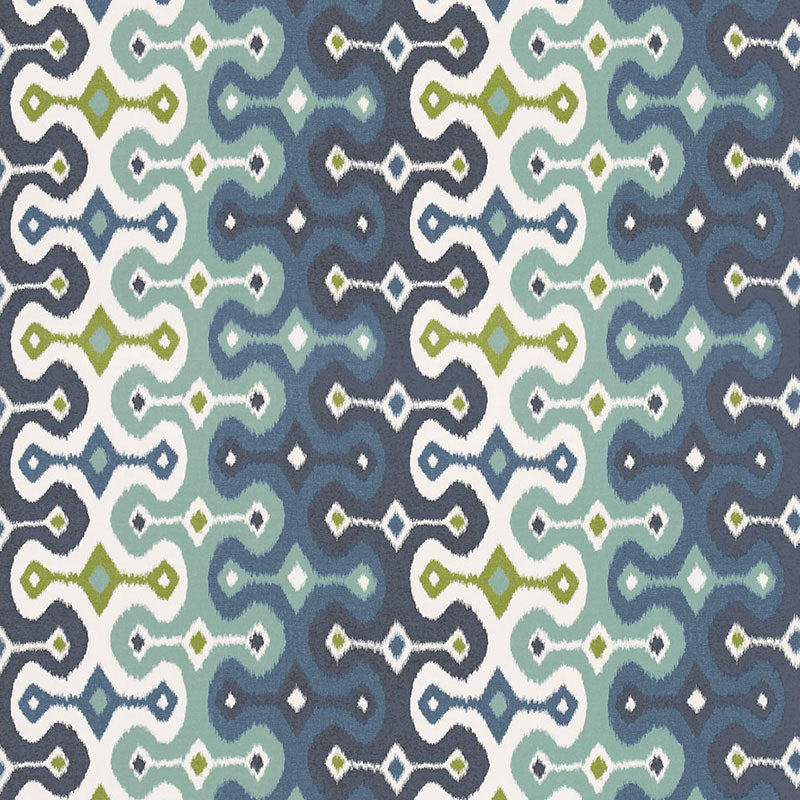 Darya Ikat Sidewall wallpaper in sky color - pattern number 5006652 - by Schumacher in the Martyn Lawrence Bullard Schumacher collection