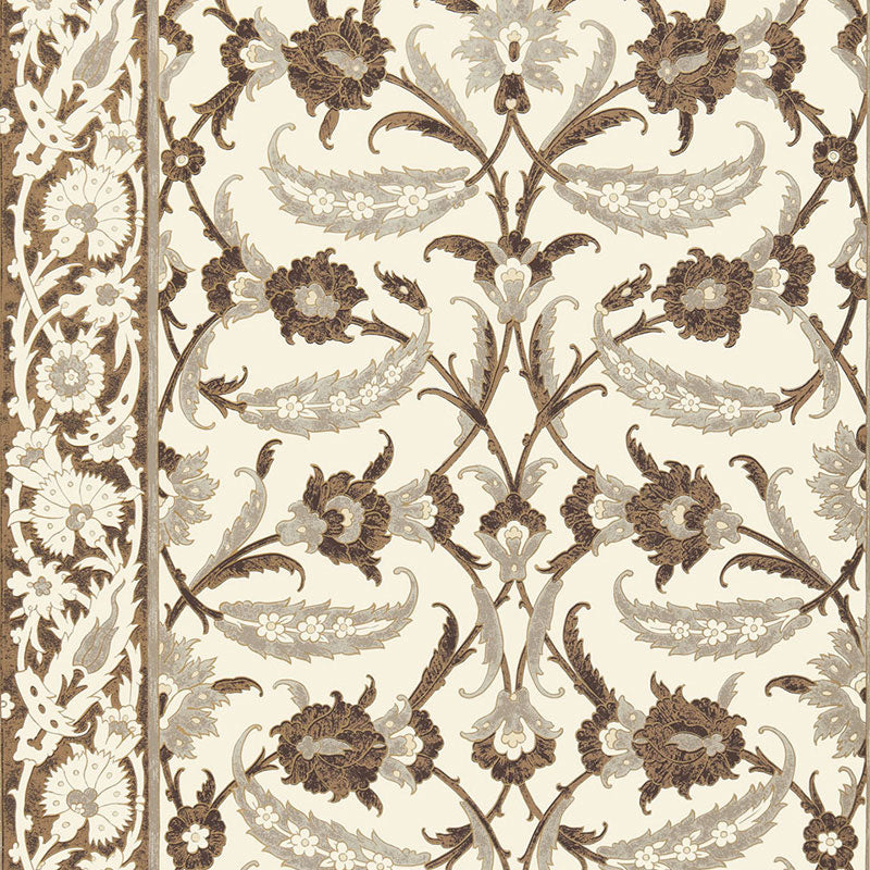 Topkapi wallpaper in sepia color - pattern number 5006661 - by Schumacher in the Ottoman Chic collection