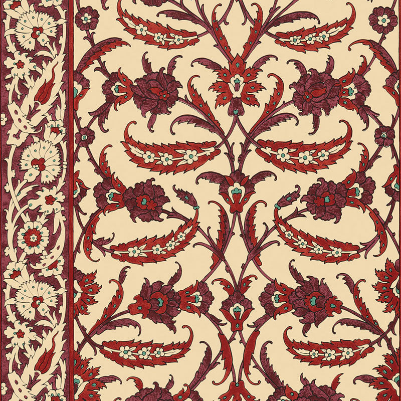 Topkapi wallpaper in pomegranate color - pattern number 5006662 - by Schumacher in the Ottoman Chic collection