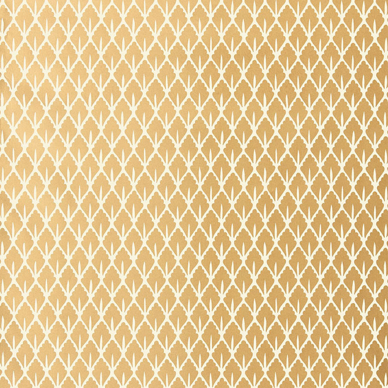 Mughal Leaf wallpaper in burnished gilt color - pattern number 5006671 - by Schumacher in the Ottoman Chic collection