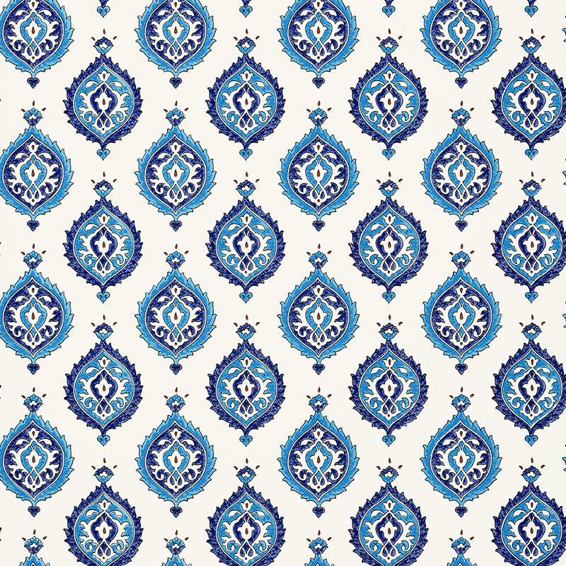 Samovar wallpaper in peacock color - pattern number 5006680 - by Schumacher in the Martyn Lawrence Bullard Schumacher collection