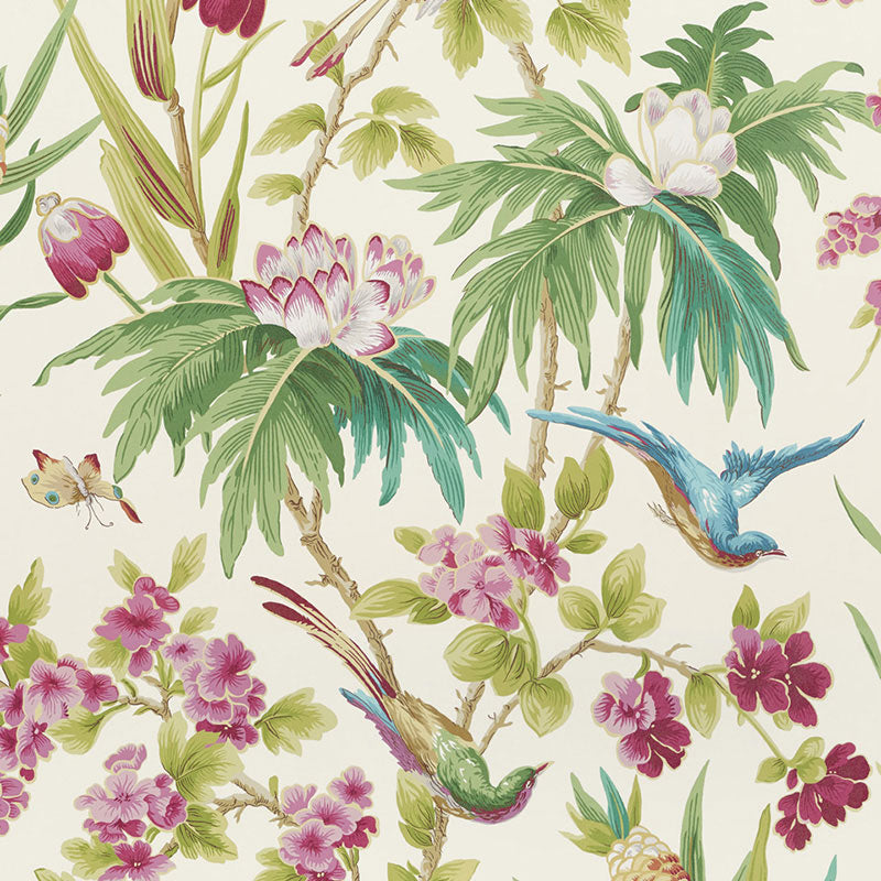 Seychelles wallpaper in ivory color - pattern number 5006970 - by Schumacher in the Print Happy Wallpapers collection