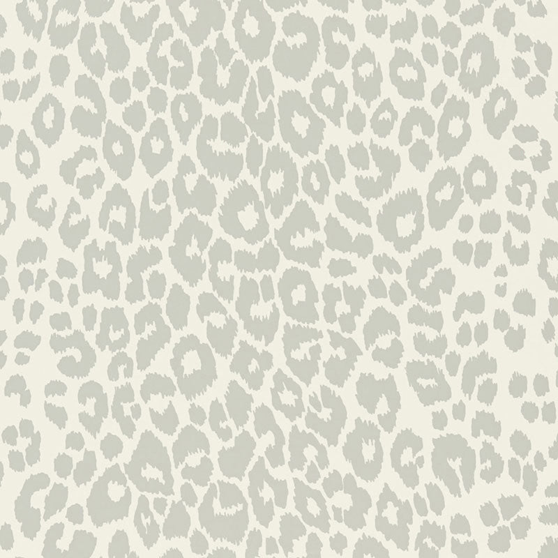 Iconic Leopard wallpaper in cloud color - pattern number 5007013 - by Schumacher in the Print Happy Wallpapers collection