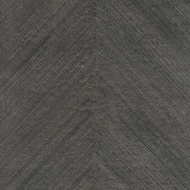 Combed Chevron wallpaper in black slate color - pattern number 5007423 - by Schumacher in the Fabulous Faux collection
