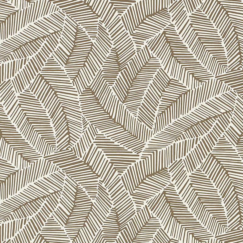 Abstract Leaf wallpaper in mocha color - pattern number 5007532 - by Schumacher in the The Smart Set collection