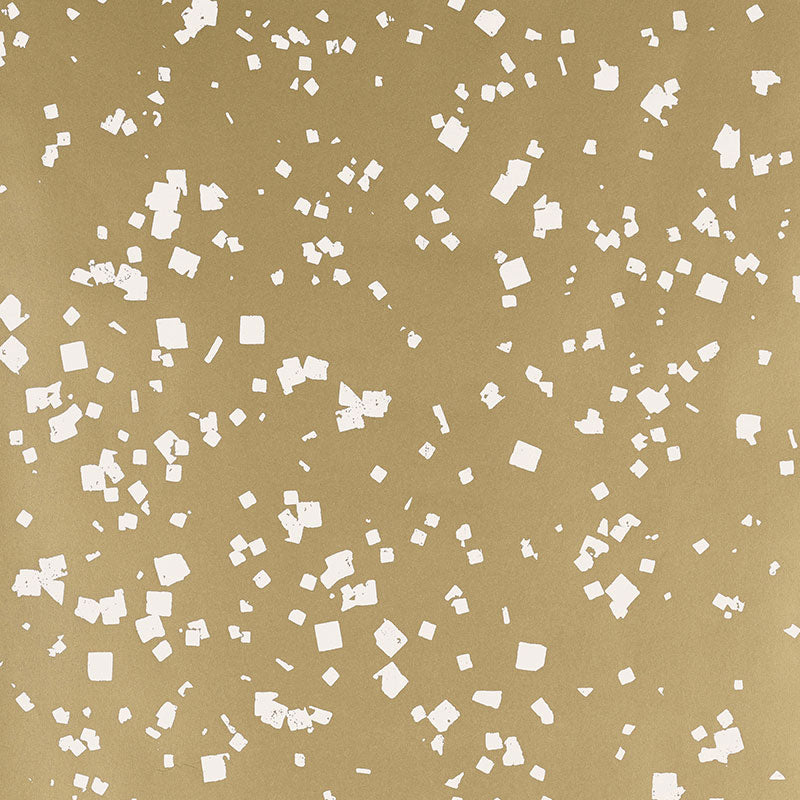 Snow wallpaper in gilt color - pattern number 5007551 - by Schumacher in the Drawn from Nature collection