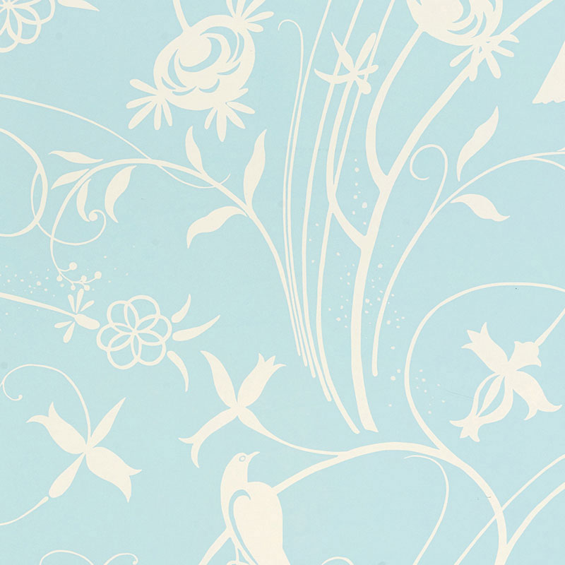 Sky Meadow fabric in light blue color - pattern number 5007621 - by Schumacher in the Drawn from Nature collection