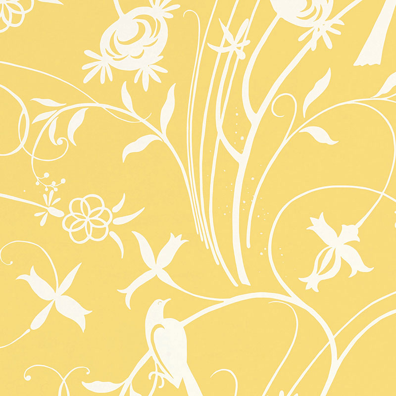 Sky Meadow fabric in yellow color - pattern number 5007622 - by Schumacher in the Drawn from Nature collection