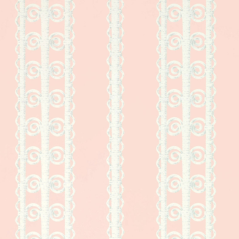 Wicker Stripe wallpaper in frangipani color - pattern number 5007721 - by Schumacher in the Celerie Kemble collection