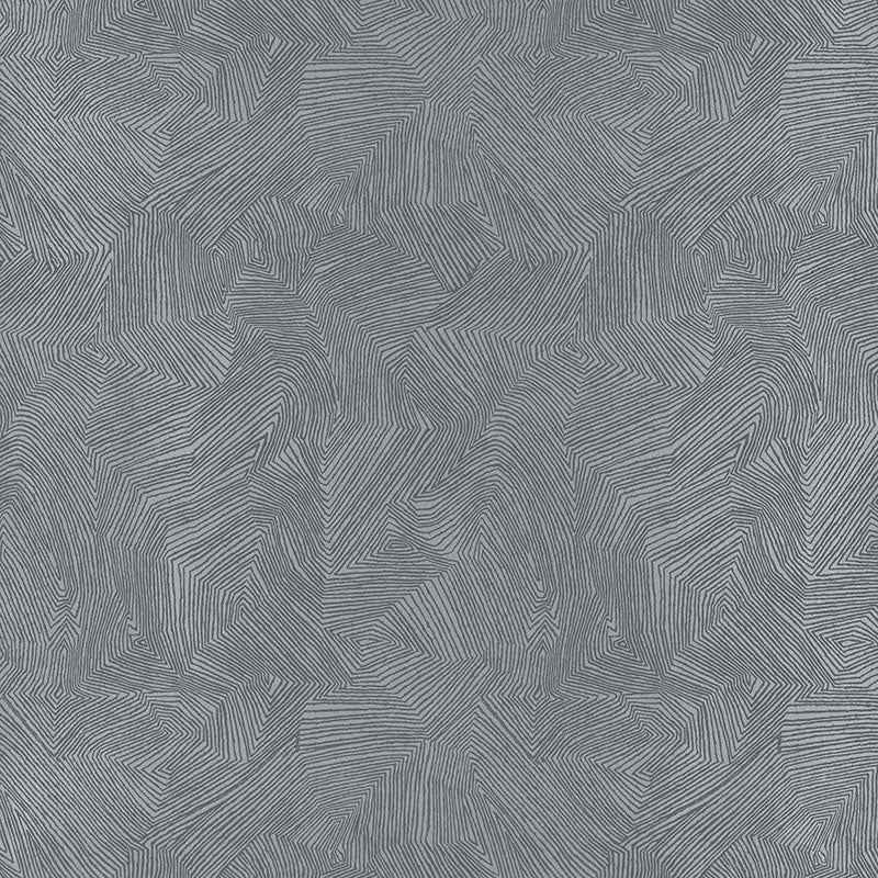 Labyrinth Metallic wallpaper in mercury color - pattern number 5007770 - by Schumacher in the Drawn from Nature collection