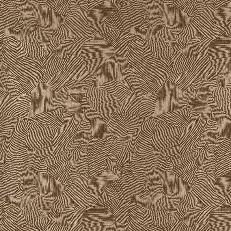Labyrinth Metallic wallpaper in espresso color - pattern number 5007771 - by Schumacher in the Drawn from Nature collection