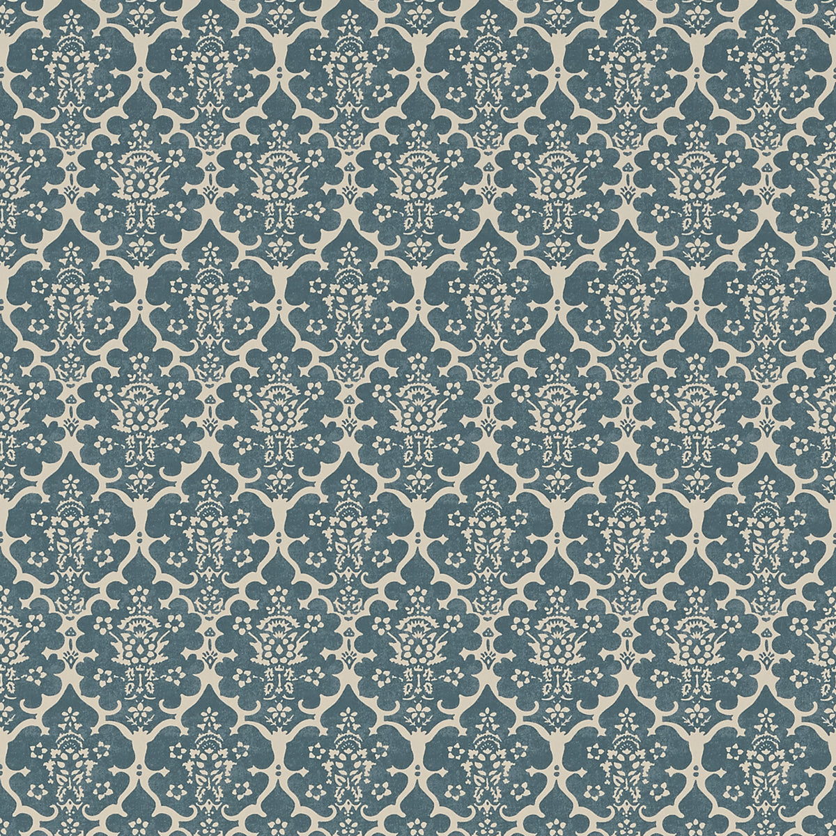 Burley wallpaper in peacock blue color - pattern number 5008035 - by Schumacher in the Veere Grenney collection