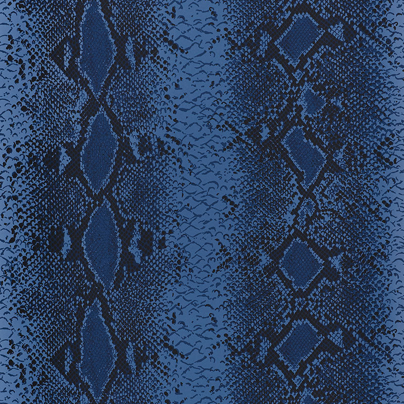 Snake Charmer wallpaper in cobalt color - pattern number 5008182 - by Schumacher in the Animal Prints and Wovens collection