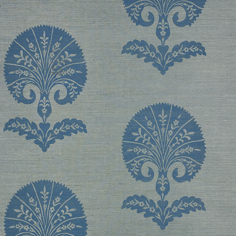 Ottoman Flower Sisal wallpaper in mineral color - pattern number 5008211 - by Schumacher in the Shangri La collection