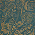 Uccello Sisal wallpaper in gold on peacock color - pattern number 5008264 - by Schumacher in the Shangri La collection