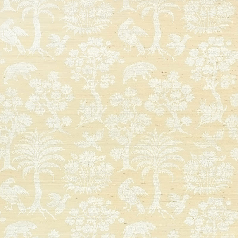 Woodland Silhouette Sisal wallpaper in ivory color - pattern number 5008280 - by Schumacher in the Shangri La collection
