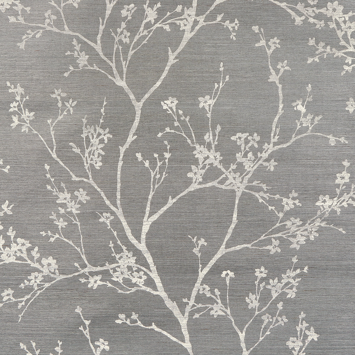 Twiggy Sisal wallpaper in charcoal color - pattern number 5008295 - by Schumacher in the Moon River collection