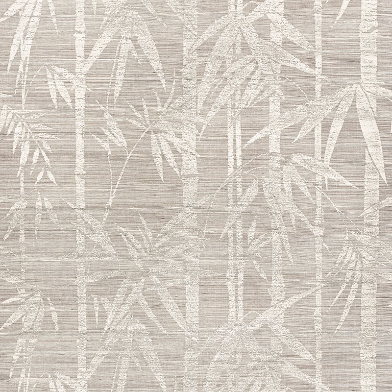 Les Bambous Sisal wallpaper in fog color - pattern number 5008311 - by Schumacher in the Shangri La collection