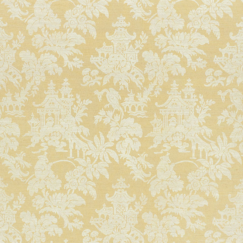 Brighton Sisal wallpaper in natural color - pattern number 5008320 - by Schumacher in the Shangri La collection