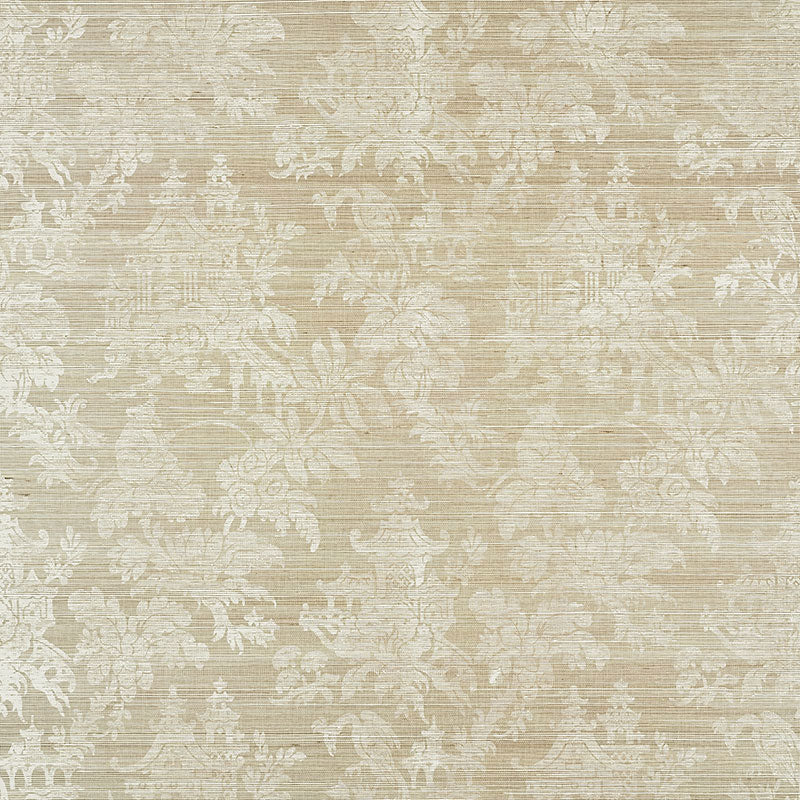 Brighton Sisal wallpaper in fog color - pattern number 5008321 - by Schumacher in the Shangri La collection