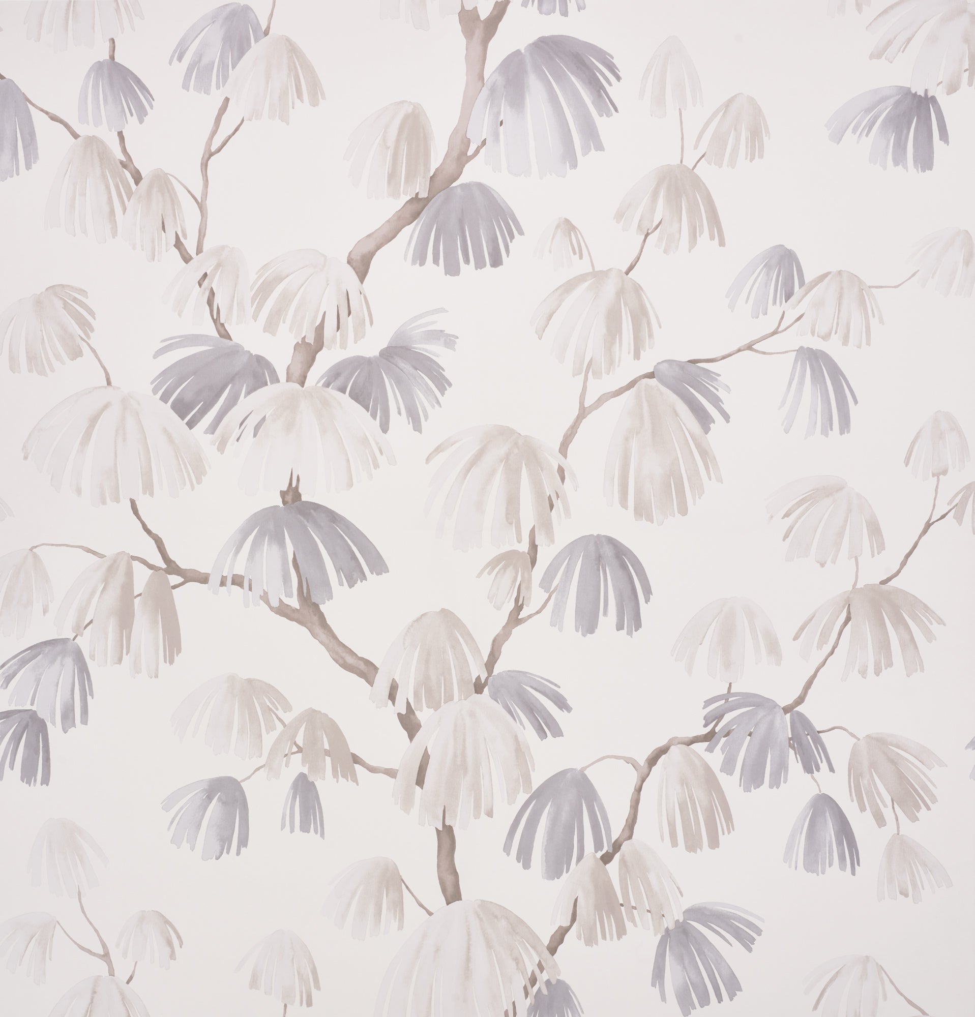 Weeping Pine wallpaper in neutral color - pattern number 5008330 - by Schumacher in the David Kaihoi collection