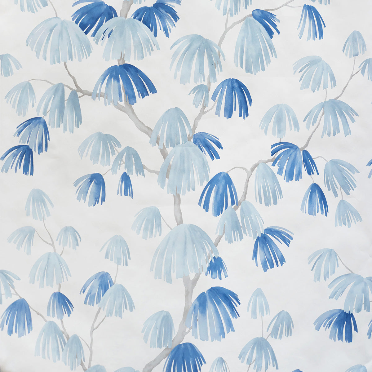 Weeping Pine wallpaper in slate color - pattern number 5008331 - by Schumacher in the David Kaihoi collection