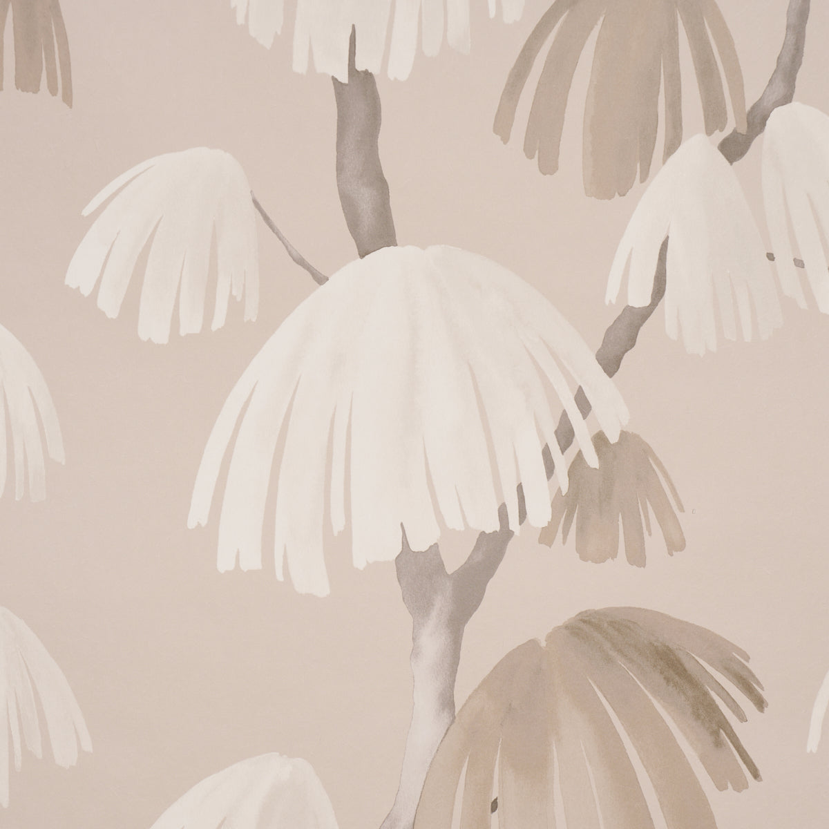 Weeping Pine Wallpaper in taupe color - pattern number 5008334 - by Schumacher in the Perennial Favorites collection