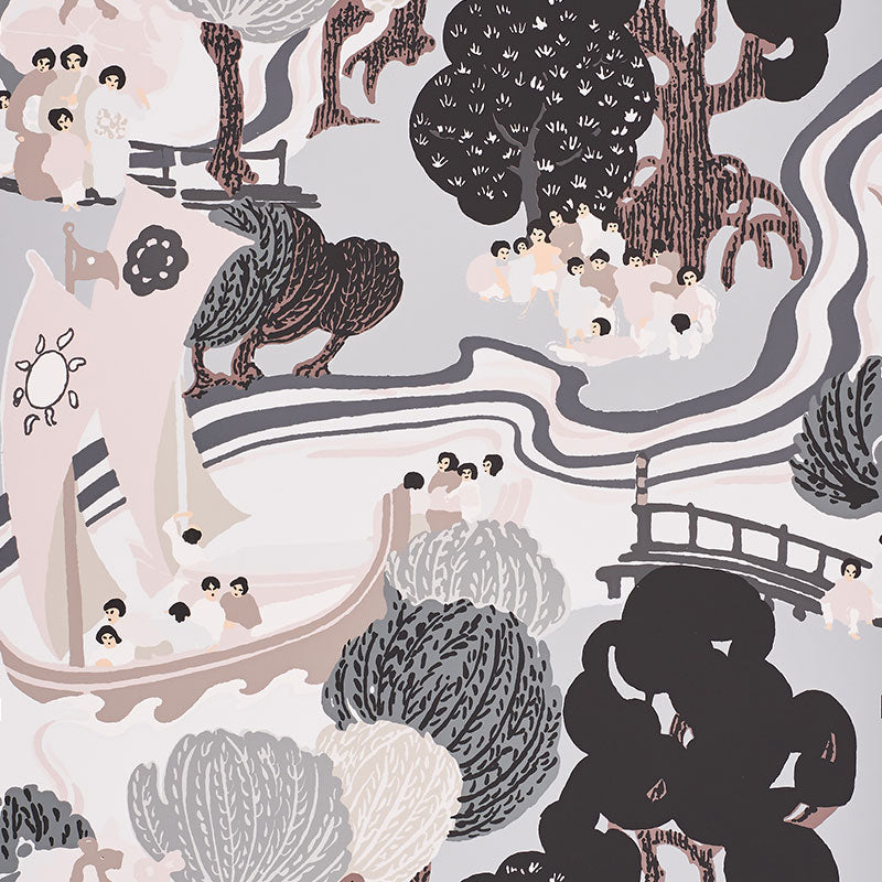 Pearl River wallpaper in opal color - pattern number 5008440 - by Schumacher in the Signature Schumacher collection