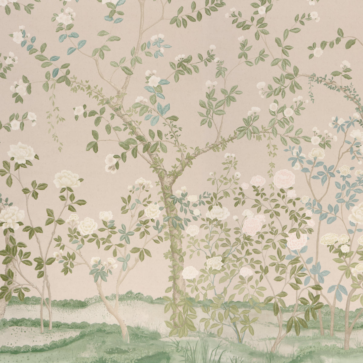 Madame De Pompadour Panel Wallpaper in Natural color - pattern number 5008546 - by Schumacher in the Perennial Favorites collection
