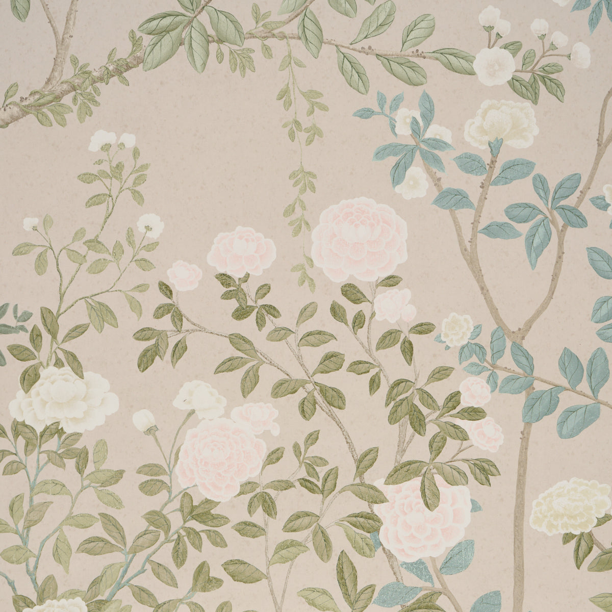 Madame De Pompadour Panel Wallpaper in Natural color - pattern number 5008546 - by Schumacher in the Perennial Favorites collection