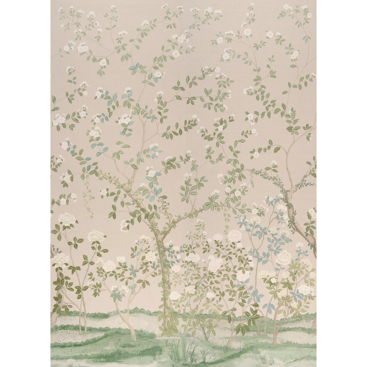 Madame De Pompadour Panel Wallpaper in Natural color - pattern number 5008546 - by Schumacher in the Perennial Favorites collection