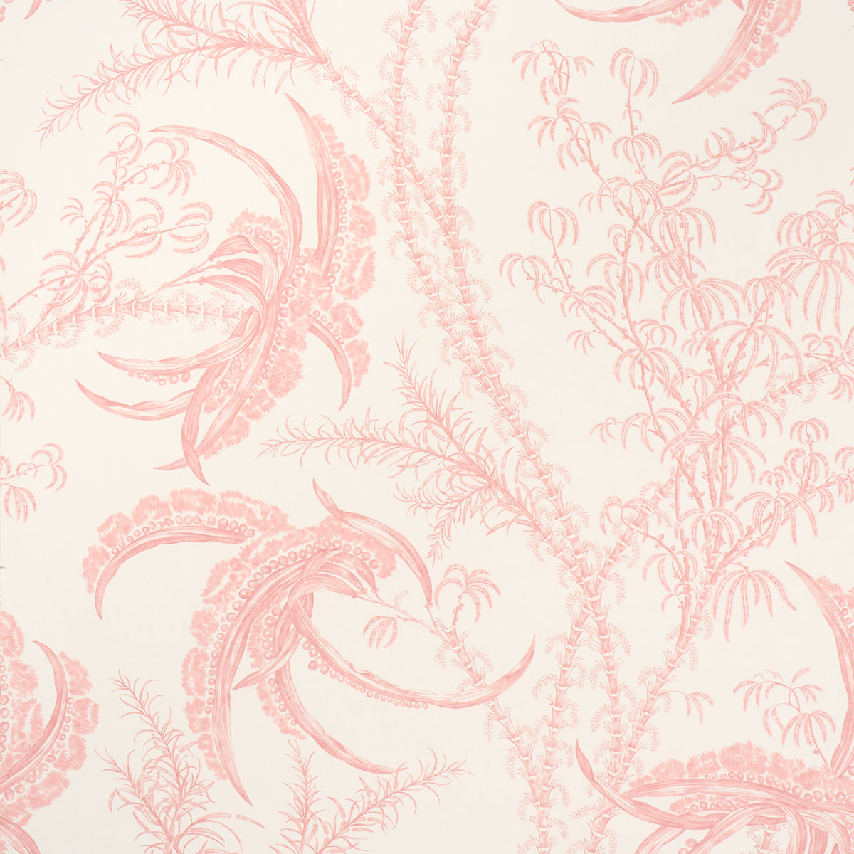 Ocean Toile wallpaper in coral color - pattern number 5008723 - by Schumacher in the A Love Affair collection