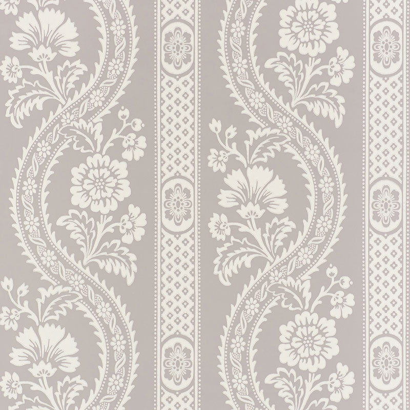 Versailles wallpaper in grey color - pattern number 5008770 - by Schumacher in the French Revolution collection