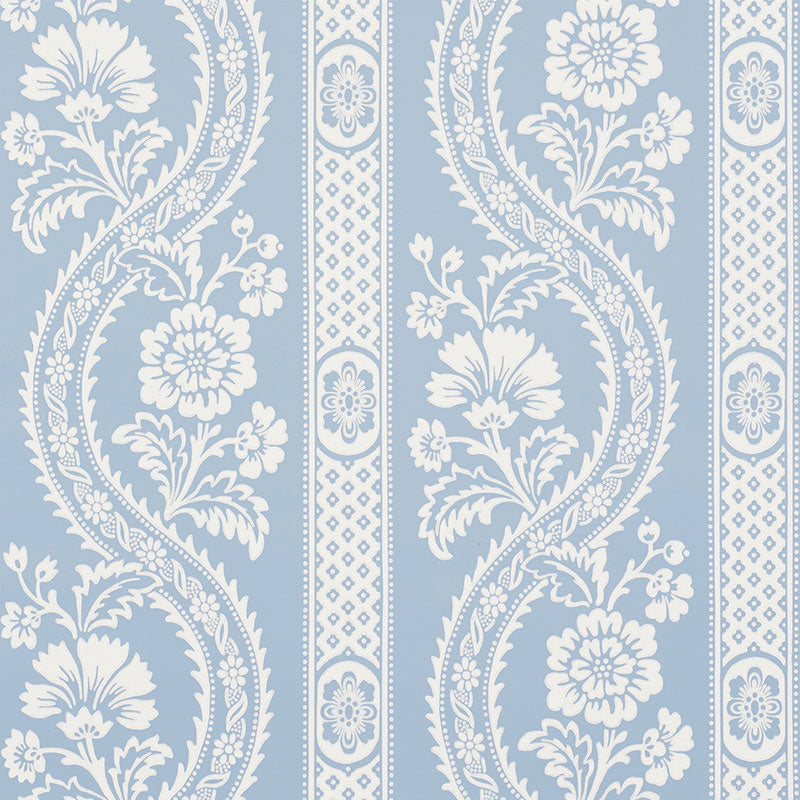 Versailles wallpaper in blue color - pattern number 5008772 - by Schumacher in the French Revolution collection