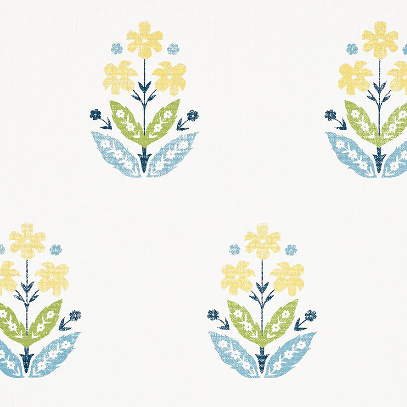 Floweret Paperweave wallpaper in summer color - pattern number 5008920 - by Schumacher in the Textural Appeal collection