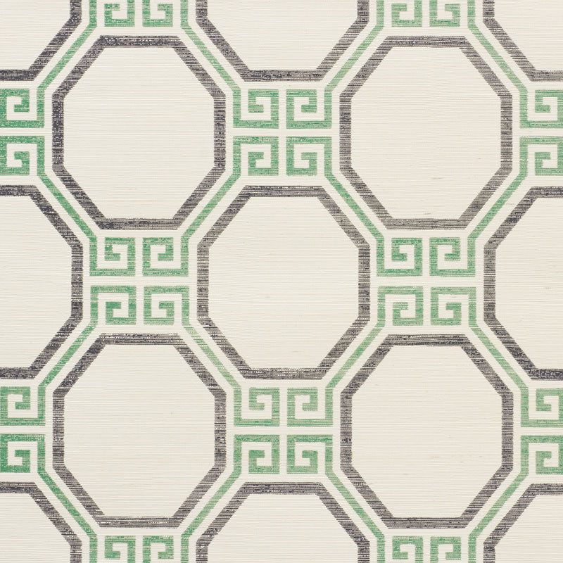Octavia Sisal wallpaper in jade color - pattern number 5008934 - by Schumacher in the Textured Wallcoverings and Printed Grasscloths collection
