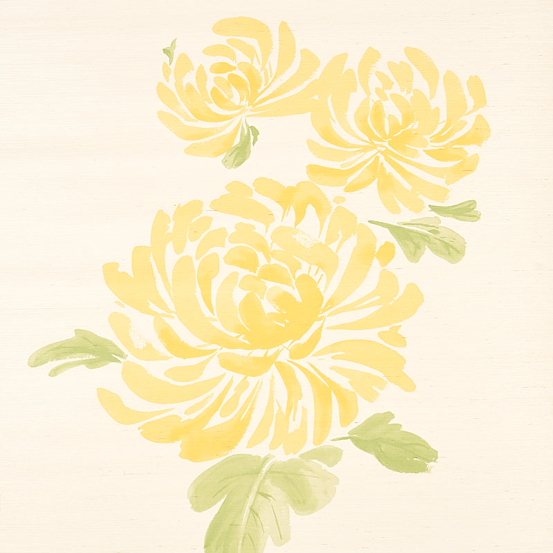 Hana Sisal wallpaper in yellow color - pattern number 5009040 - by Schumacher in the Textural Appeal collection