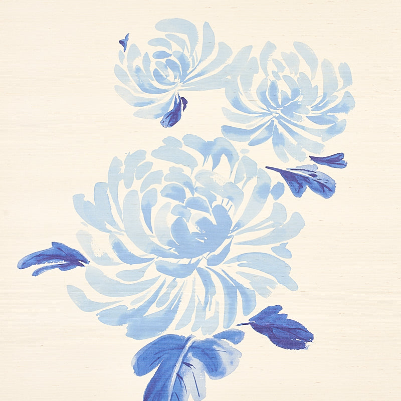 Hana Sisal wallpaper in blue color - pattern number 5009042 - by Schumacher in the Textural Appeal collection