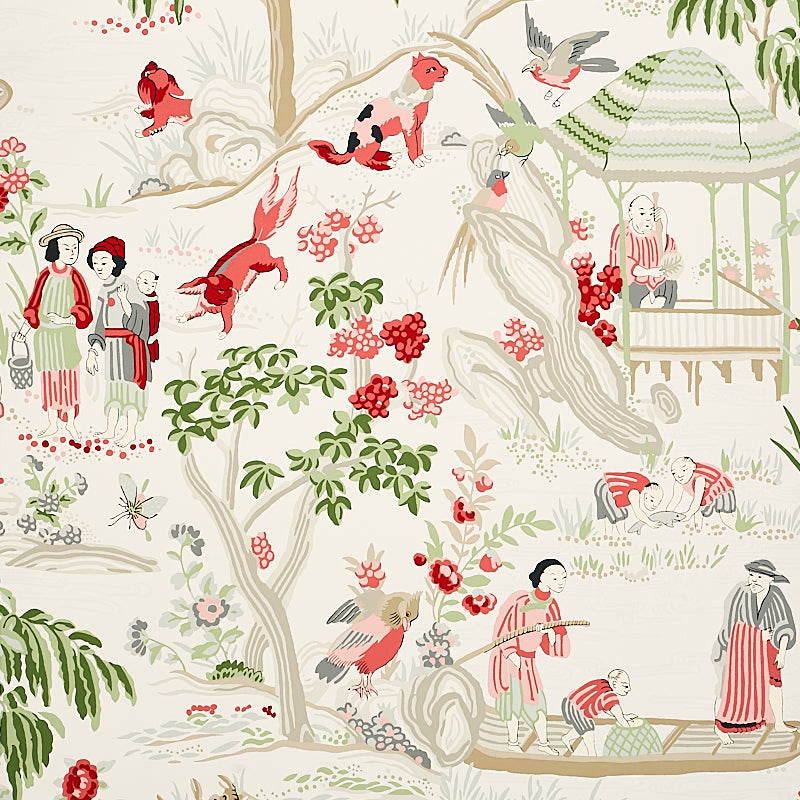 Yangtze River wallpaper in ivory color - pattern number 5009090 - by Schumacher in the Signature Schumacher collection